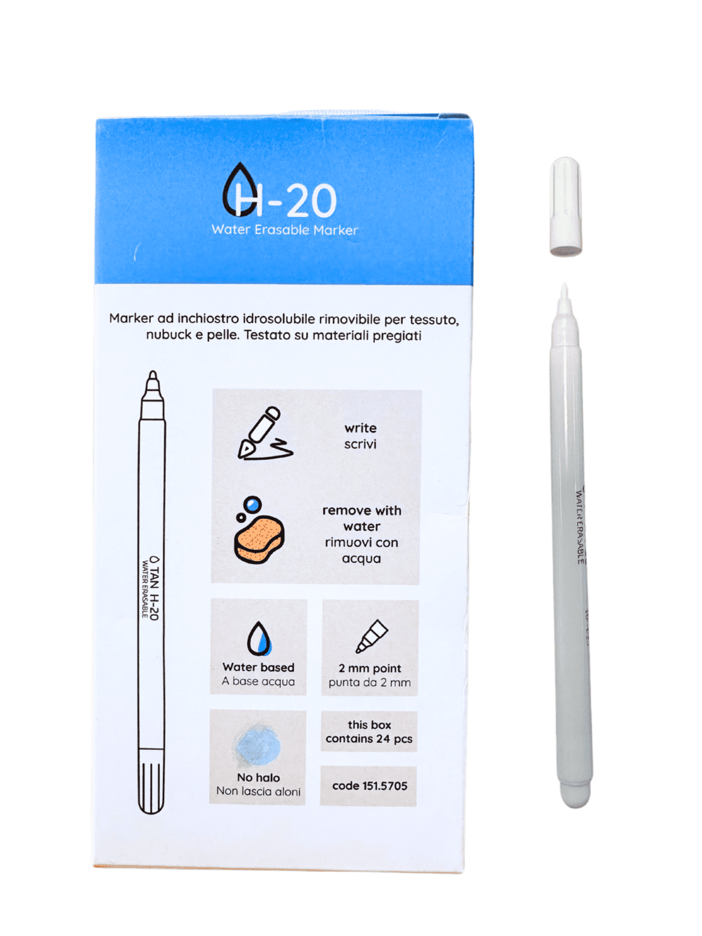 H-20 Zilverschrijfstift | Afwasbaar